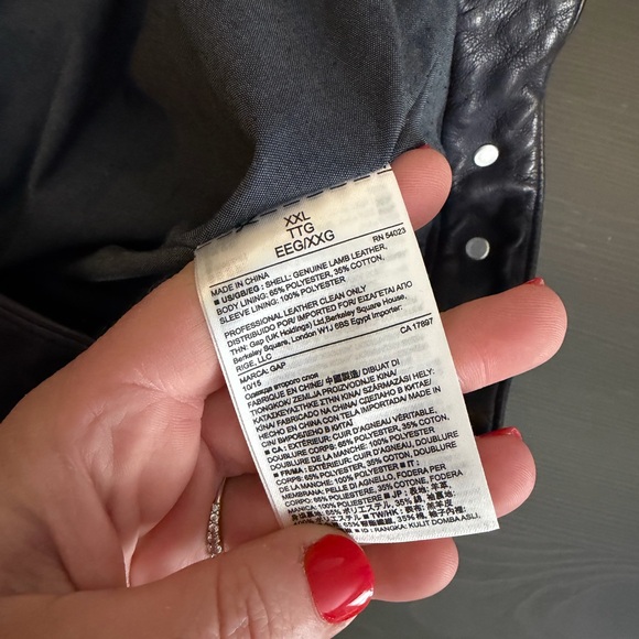 GAP Icon Leather Jacket In Indigo - Picture 10 of 10